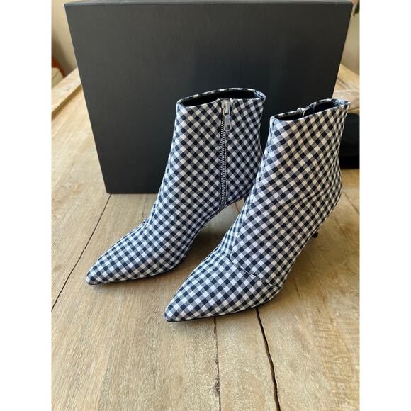 RAG & BONE Gingham Beha Boots - NIB - Size 38 1/2 - Navy/White - Picture 3 of 5